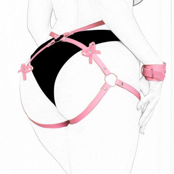 Sm Flirting Passion Sex Props Women Wear Hip Kao Leather One-piece Pants Bound Bracelet Belt - Image 17