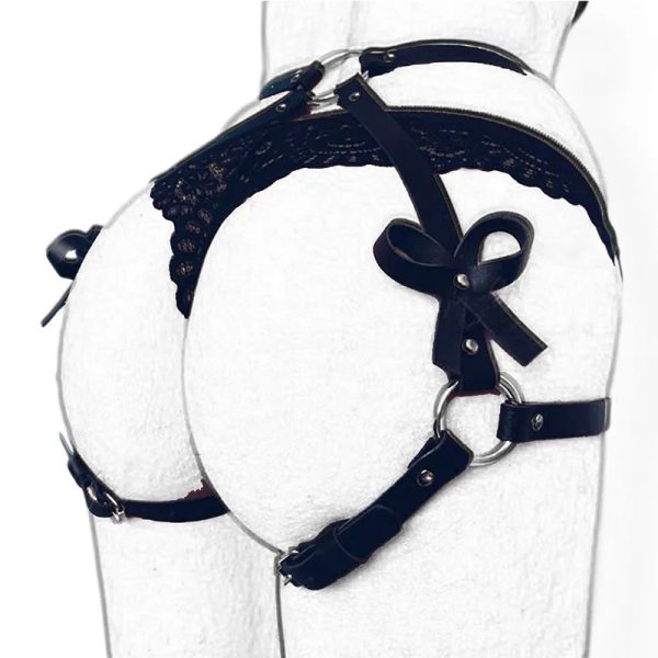 Sm Flirting Passion Sex Props Women Wear Hip Kao Leather One-piece Pants Bound Bracelet Belt - Image 21