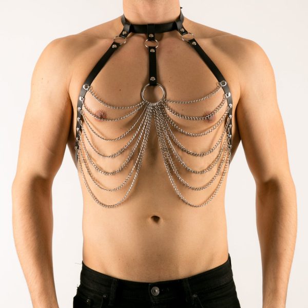 Men's sexy binding belt SM men's chain production bar performance clothing accessories new fashion chest belt - Image 6