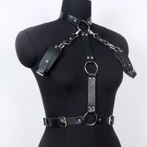 new adult fun collar flirting performance props sm close-fitting binding bondage female slave collar with handcuffs - Image 3