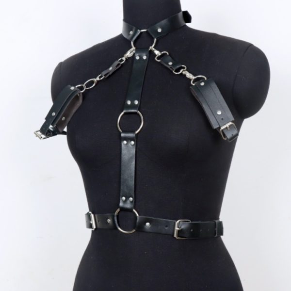 new adult fun collar flirting performance props sm close-fitting binding bondage female slave collar with handcuffs - Image 2