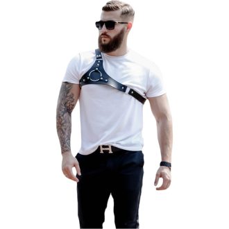Men's Utensils Adult Sex Leather Bound Vest Men's Vintage PU Strap sm Sex Warrior Flirting Suit