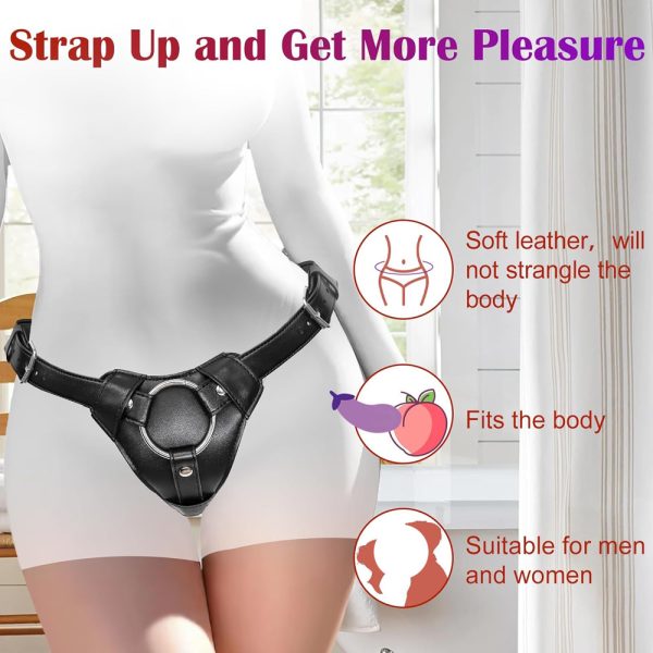Sexy sm leather wear hollow penis adjustable pull up diaper unisex sex toys - Image 3