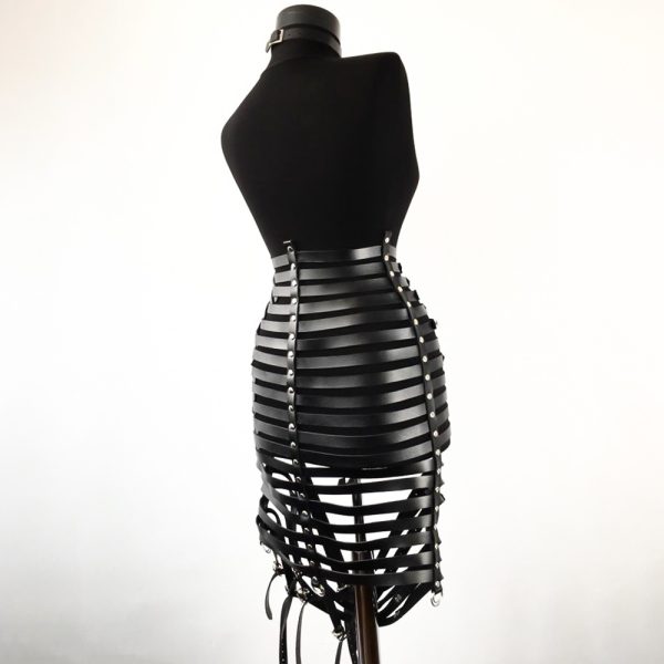 Bundled Tight Body Strap suit dress Night Wear Leather Props Hollow Young Nightdress - Image 7