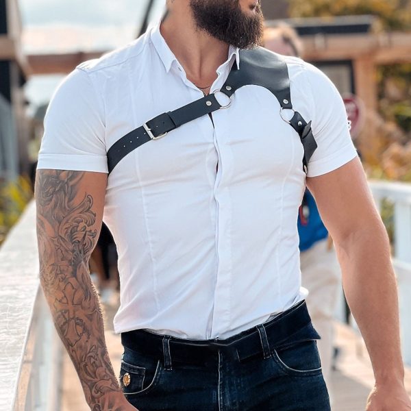 Trendy Personalized Strap Belt Restraint Leather Waist Seal Punk Style One-piece Men's Shirt Accessories Outer Wear - Image 3