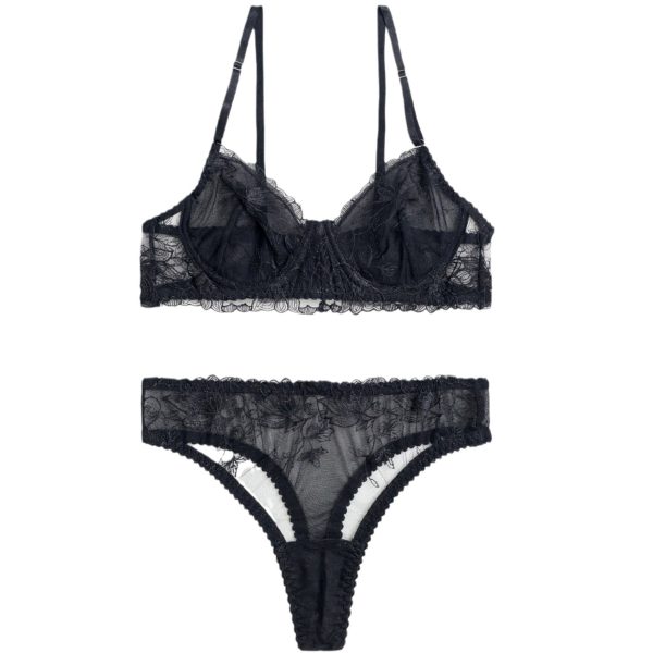 European and American Sexy Lace Embroidered Lace Intimates Mesh See-Through Pattern Intimates Sexy Suit - Image 5