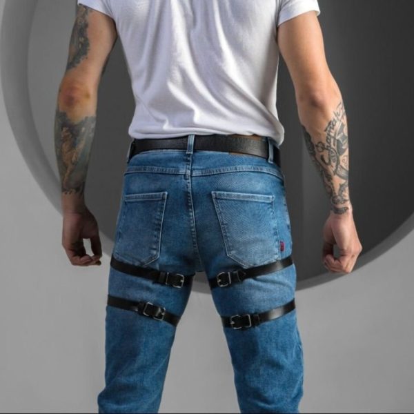 Factory hot selling couple sex products leggings binding toys men's sm adult products leather sexy binding pants - Image 4