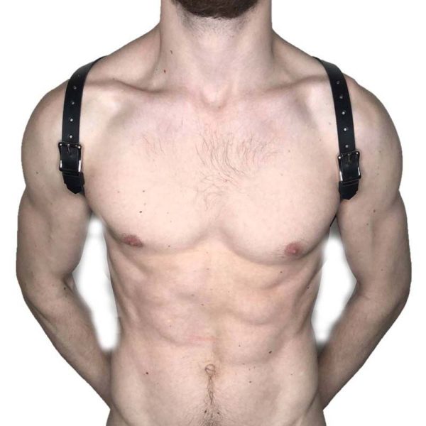 men's leather shoulder strap sexy personality black binding strap European and American sex toys - Image 2