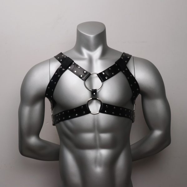 New European and American Strap Men's Personalized Leather Sling Pants Clip Casual All-match Decorative Shackle Shoulder Strap - Image 2