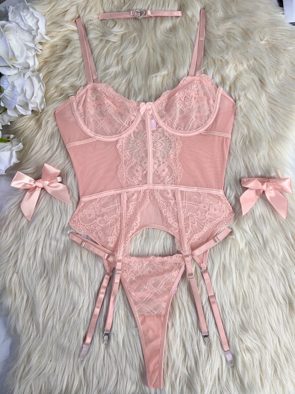 DIER European and American  Lace Set Sexy Ladies Underwear suit 5 Piece Set - Image 8