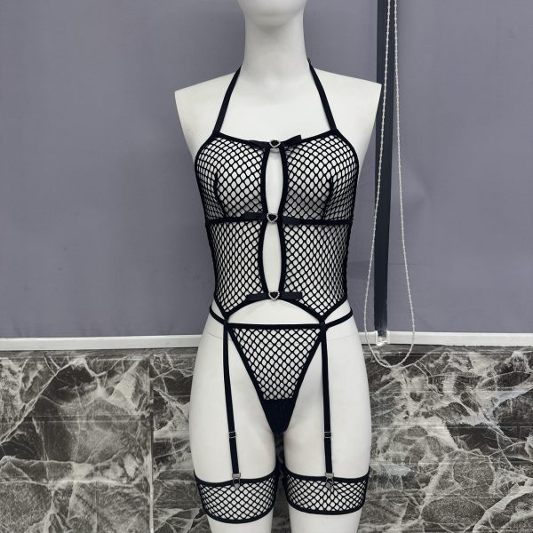 DIER Sexy Fishing Net Underwear Bra Ultra-thin Net Fishing Net Sexy suit Perspective conjoined - Image 7