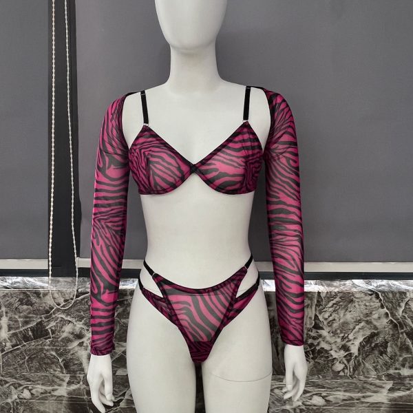 DIER European and American Zebra Pattern Sexy Intimates New Zebra Pattern Sexy Intimates Sexy Kit - Image 6