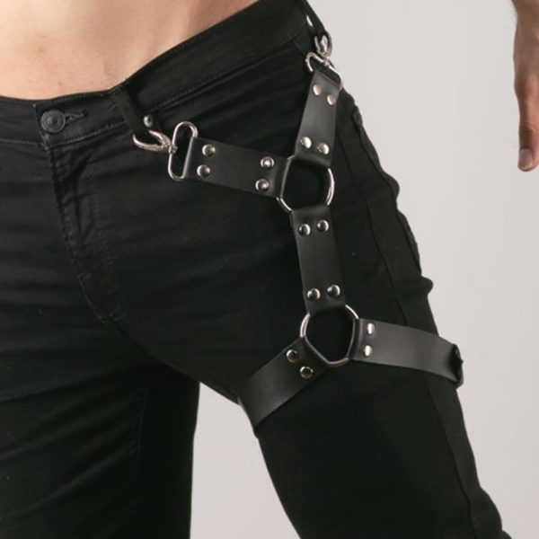 Hot selling  foreign trade belt accessories leg ring pants leather pendant thigh strap men's and women's garter belt tied socks - Image 3