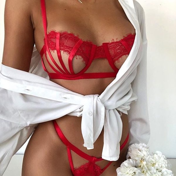 European and American  Lace Sexy Chest Wrap Underwear Fun Set
