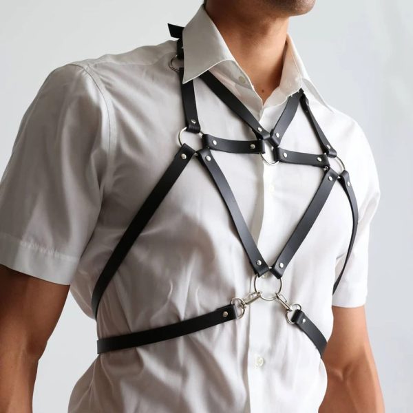 Men's sexy leather body strap SM fun binding sex tools stage wear props - Image 6
