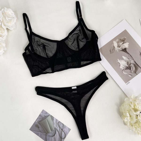 DIER Foreign Trade Hot Sexy Lingerie Sexy Perspective 2 Piece Set - Image 8