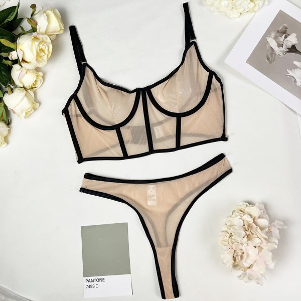 DIER Foreign Trade Hot Sexy Lingerie Sexy Perspective 2 Piece Set - Image 9