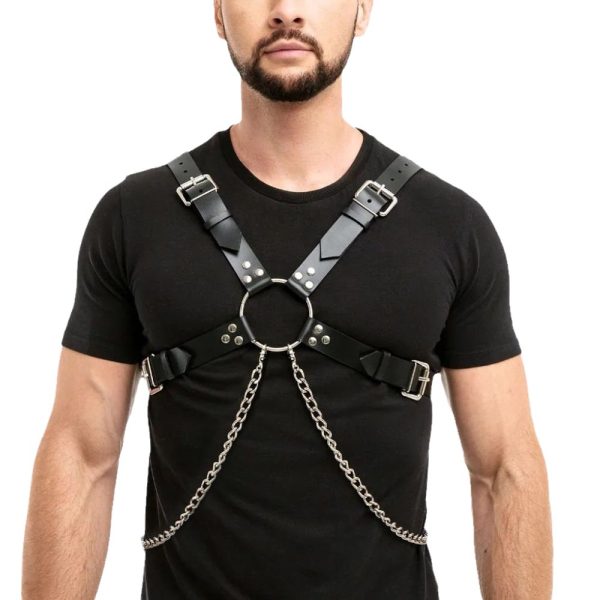 Men's wear leather binding clothes bar party performance clothes sm binding adjustable strap binding belt - Image 6