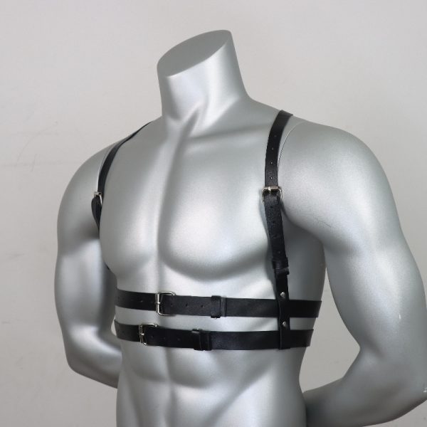 Amazon men's sexy leather strap SM fun binding props stage performance wearing props - Image 3