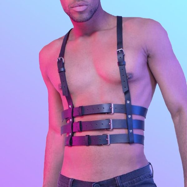 Adult Sex Supplies Men's Bondage Clothes SM Bundle Passion Sex Props Three Rows Adjustable Strap Spot - Image 3