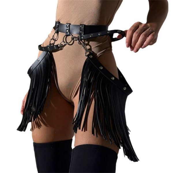 Leather binding pants suit leg ring belt handcuffs integrated popular jewelry strap smsexy leather hip cuff - Image 28