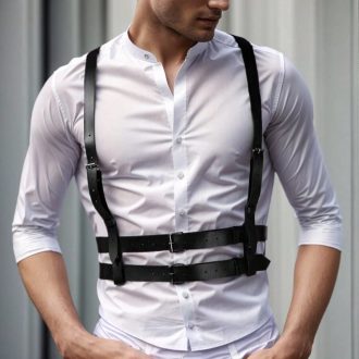 Amazon men's sexy leather strap SM fun binding props stage performance wearing props