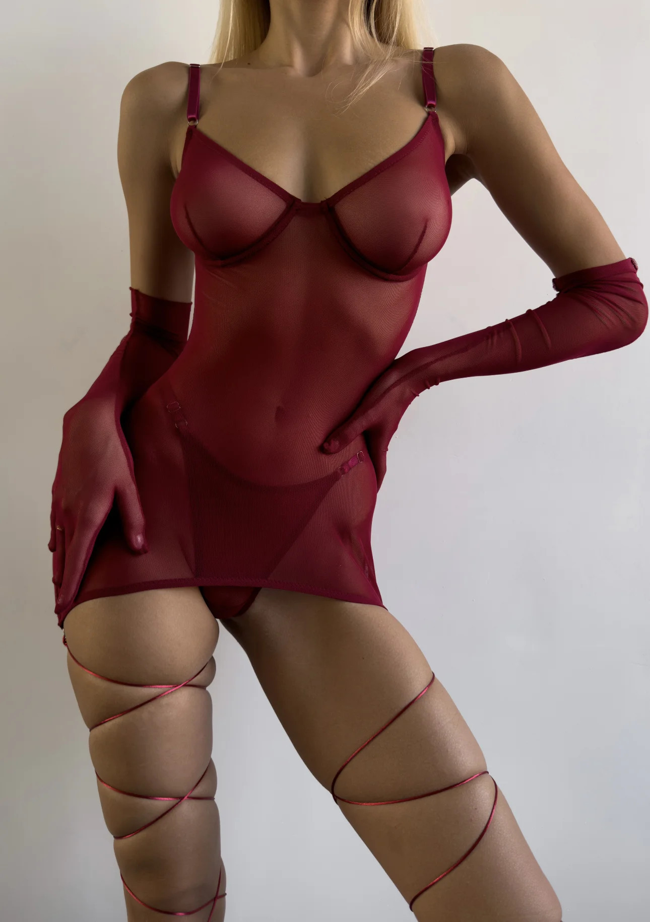 Sexy Mesh Lingerie Set: Temptation Bra Dress Outerwear Kit - Image 2