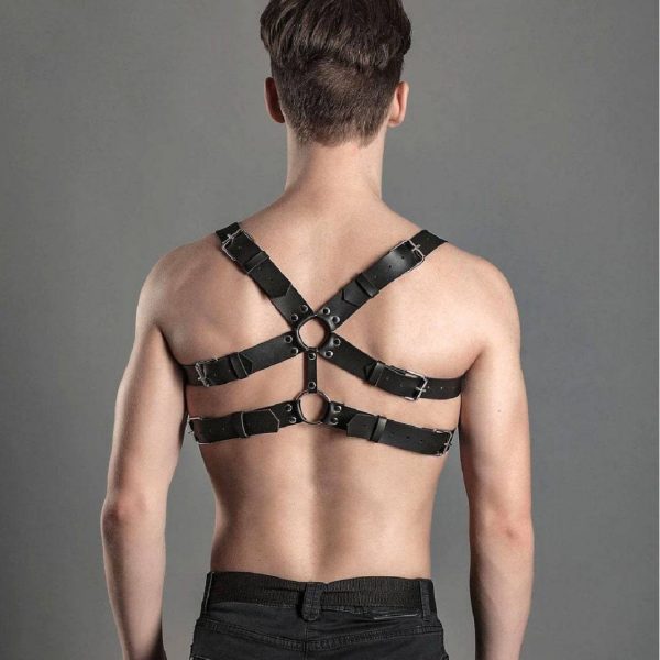 New European and American Strap Men's Personalized Leather Sling Pants Clip Casual All-match Decorative Shackle Shoulder Strap - Image 4