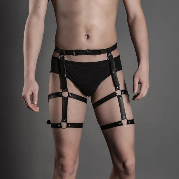 Hot sale  foreign trade belt accessories leg ring hanging pants leather pendant thigh strap men's and women's leather garter - Image 19