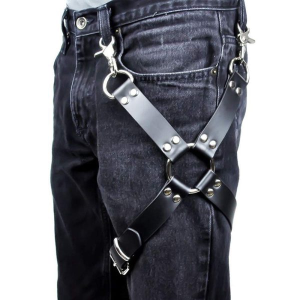 Hot sale  foreign trade belt accessories leg ring hanging pants leather pendant thigh strap men's and women's leather garter - Image 8