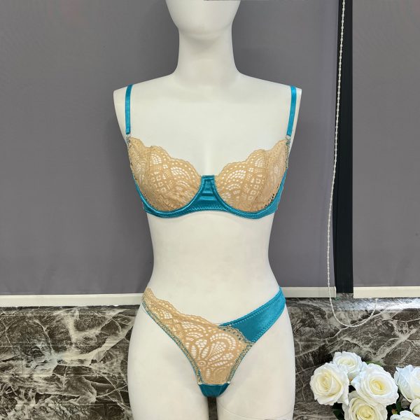 DIER new foreign trade color matching lace mesh sexy suit perspective sexy two-piece women - Image 7