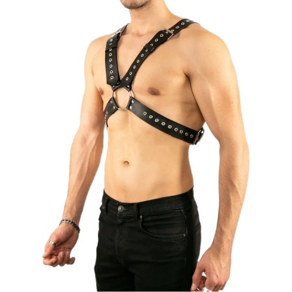 New European and American Strap Men's Personalized Leather Sling Pants Clip Casual All-match Decorative Shackle Shoulder Strap