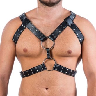 New European and American Strap Men's Personalized Leather Sling Pants Clip Casual All-match Decorative Shackle Shoulder Strap