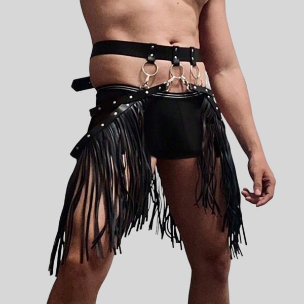 New AliExpress  hot all-match leather tassel restraint belt decorative personality performance skirt