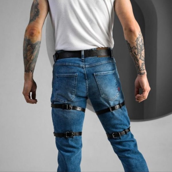 Men's sm adult products leather sexy binding clothes manufacturers hot selling couple sex products leggings binding toys - Image 2