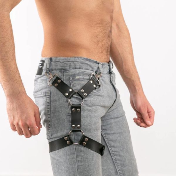 Hot selling  foreign trade belt accessories leg ring pants leather pendant thigh strap men's and women's garter belt tied socks - Image 4