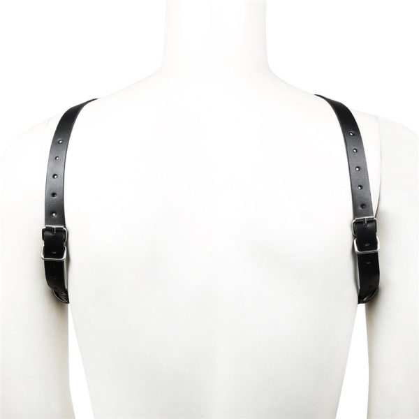 men's leather shoulder strap sexy personality black binding strap European and American sex toys - Image 5
