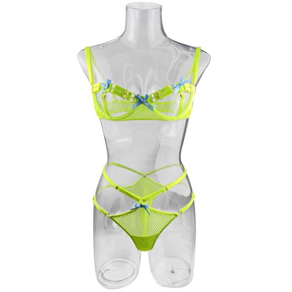 DIER European and American explosives fashion stitching strap complex heavy craft underwear 4-piece set - Image 7