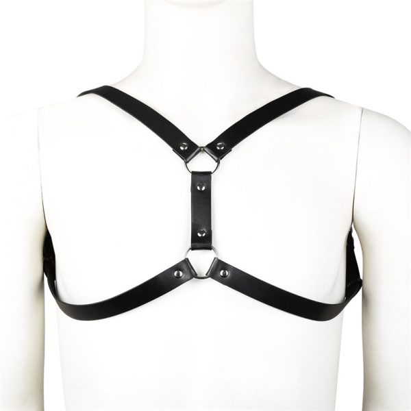 men's leather shoulder strap sexy personality black binding strap European and American sex toys - Image 4