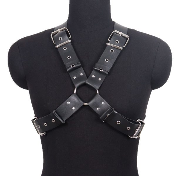 New European and American Strap Men's Personalized Leather Sling Pants Clip Casual All-match Decorative Shackle Shoulder Strap - Image 6