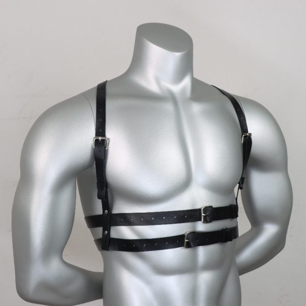 Amazon men's sexy leather strap SM fun binding props stage performance wearing props - Image 4