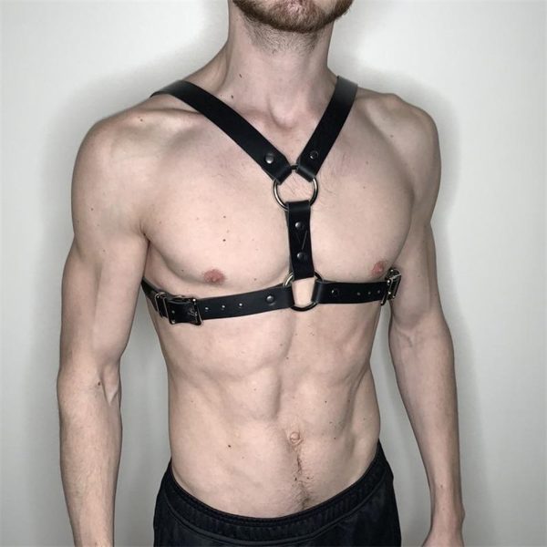 Foreign trade supplier trendy men's belt body constraint shoulder strap binding dark series smsexy leather binding belt - Image 12