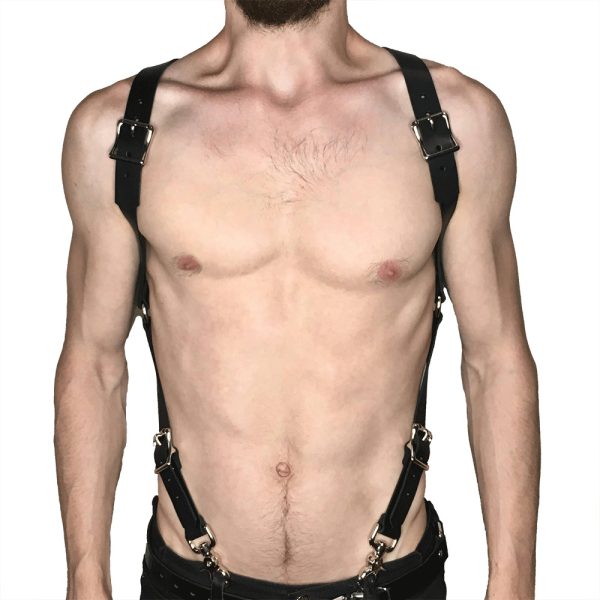 Foreign trade supplier trendy men's belt body constraint shoulder strap binding dark series smsexy leather binding belt - Image 11