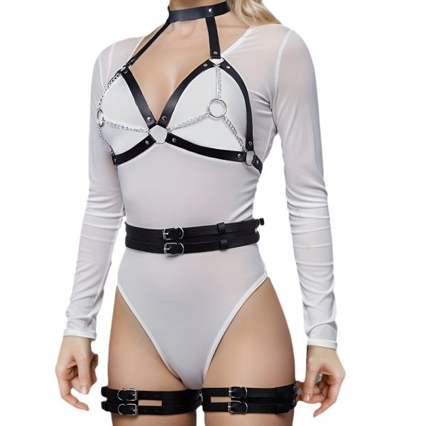 Women's aluminum chain strapless restraint clothing source factory fashion sm supplies flirting leather sex toys with chain - Image 5