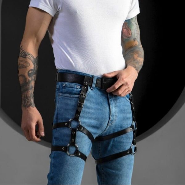 Factory hot selling couple sex products leggings binding toys men's sm adult products leather sexy binding pants - Image 3