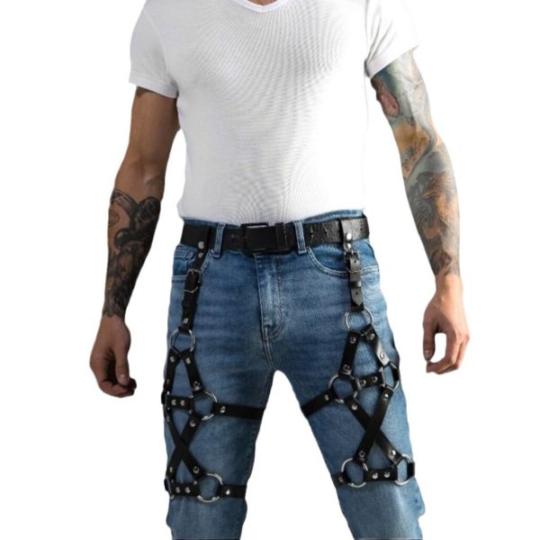 Men's sm adult products leather sexy binding clothes manufacturers hot selling couple sex products leggings binding toys - Image 5