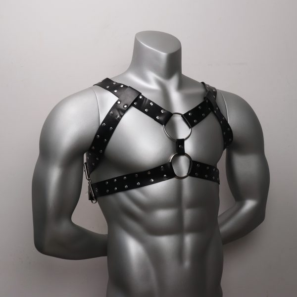 New European and American Strap Men's Personalized Leather Sling Pants Clip Casual All-match Decorative Shackle Shoulder Strap - Image 3