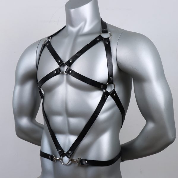 Men's sexy leather body strap SM fun binding sex tools stage wear props - Image 4