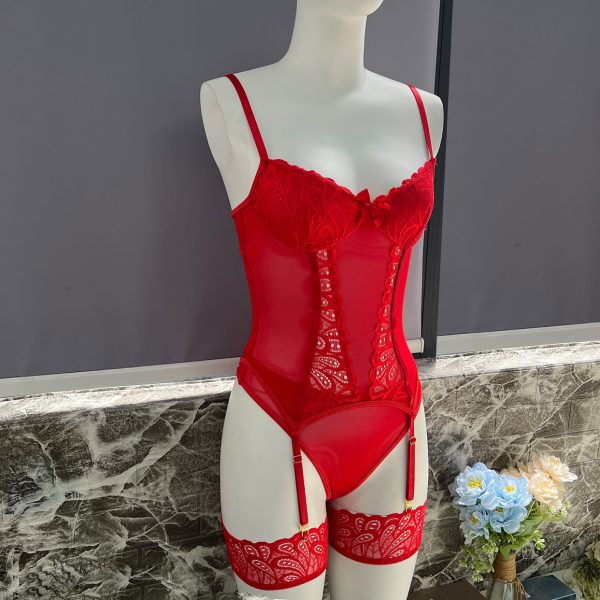 DIER Sexy Lingerie Jumpsuit Paragraph Lace European and American Sexy Suit Intimates - Image 7