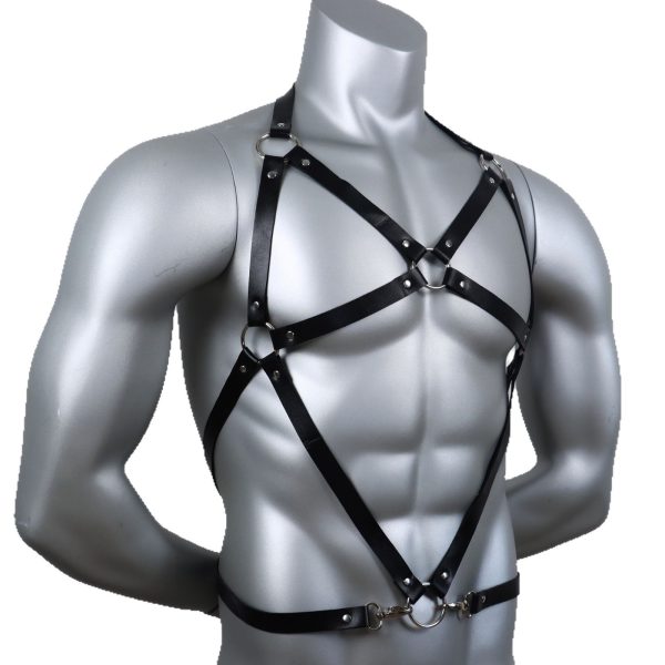 Men's sexy leather body strap SM fun binding sex tools stage wear props - Image 5
